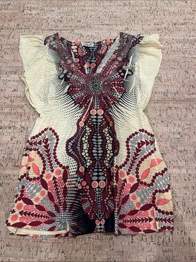 Y2K Embellished Top Butterfly Beaded Size S